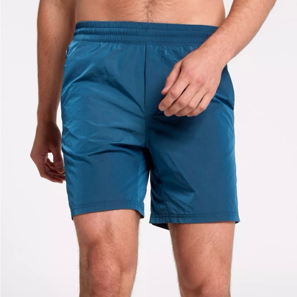 VRST Men’s M All-In Unlined Shorts 7 Inch Inseam Teal Twilight Shiny - NWT